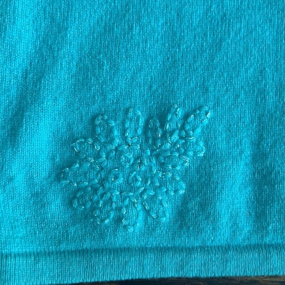 Womens Autumn Cashmere turquoise sweater size XL - Picture 3 of 6